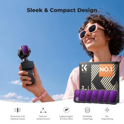 thumbnail Filter K&F concept ND8+ND16+ND32+ND64+ND128+ND256+ND1000 for DJI Osmo Pocket 4P 28-Multi-Layer Coatings AGC Japanese glass (kf0103.9902.0010) - 2