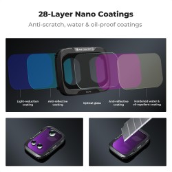thumbnail Filter K&F concept ND8+ND16+ND32+ND64+ND128+ND256+ND1000 for DJI Osmo Pocket 4P 28-Multi-Layer Coatings AGC Japanese glass (kf0103.9902.0010) - 4