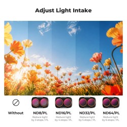 thumbnail Filter K&F Concept ND8/PL+ND16/PL+ND32/PL+ND64/PL for DJI Osmo Pocket 4P 28-Multi-Layer Coatings AGC Japanese glass (kf0103.9902.0070) - 1