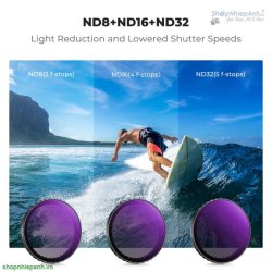 thumbnail Filter K&F concept PL+ND8+ND16+ND32  for Osmo action 3 4 5 pro AGC Japanese 28 layers nano HD Glass(sku.2337V1) - 2