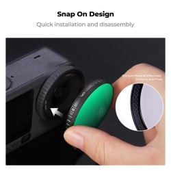 thumbnail Filter K&F concept snap on CPL ND8 ND16 ND32 for Osmo action 6 28-Multi-Layer Coatings AGC Japanese glass (sku.2749) - 4