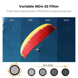 thumbnail Filter K&F concept snap on Variable ND4-ND32 (2-5 stops) for Osmo action 6 28-Multi-Layer Coatings ACG Japanese glass (KF12.0055) - 0