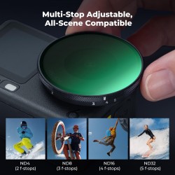 thumbnail Filter K&F concept snap on Variable ND4-ND32 (2-5 stops) for Osmo action 6 28-Multi-Layer Coatings ACG Japanese glass (KF12.0055) - 2