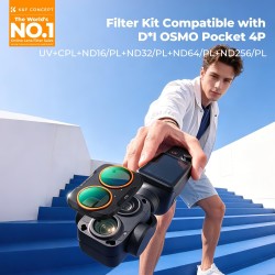 thumbnail Filter K&F CONCEPT UV+CPL+ND16/PL+ND32/PL+ND64/PL+ND256/PL for DJI Osmo Pocket 4P 28-Multi-Layer Coatings AGC Japanese glass (kf0103.9902.0050) - 0