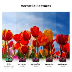 thumbnail Filter K&F CONCEPT UV+CPL+ND16/PL+ND32/PL+ND64/PL+ND256/PL for DJI Osmo Pocket 4P 28-Multi-Layer Coatings AGC Japanese glass (kf0103.9902.0050) - 1