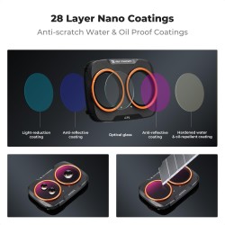 thumbnail Filter K&F CONCEPT UV+CPL+ND16/PL+ND32/PL+ND64/PL+ND256/PL for DJI Osmo Pocket 4P 28-Multi-Layer Coatings AGC Japanese glass (kf0103.9902.0050) - 3