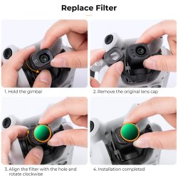 thumbnail Filter K&F concept ND2-ND32 Nano-X for DJI Drone mini 4 Pro AGC Japanese 28 layers Glass (KF01.2499) - 4