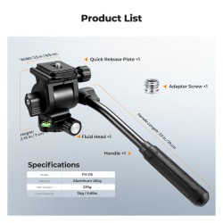 thumbnail Fluid head K&F concept FH-05 pan head (KF31.223) - 4