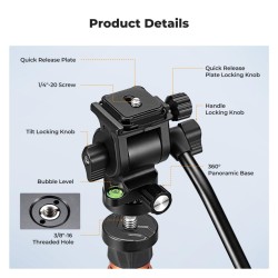 thumbnail Fluid head K&F concept FH-05 pan head (KF31.223) - 3
