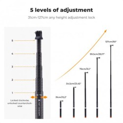 thumbnail Gậy tàng hình carbon fiber K&F concept 1.27m Insta360 (MS-22) KF09.140 - 1