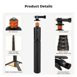 thumbnail Gậy tàng hình kèm tripod K&F concept for Insta360 Sports Camera GoPro DJI (MS-21) - 4