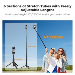 thumbnail Gậy tàng hình kèm tripod K&F concept for Insta360 Sports Camera GoPro DJI (MS-21) - 3