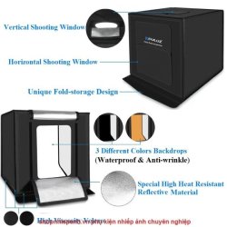 thumbnail Hộp chụp sản phẩm Puluz 60cm có đèn LED - 3