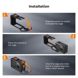 thumbnail K&F concept metal cage for DJI Osmo Action 6 (KF12.0026) - 6