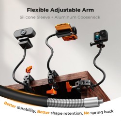 thumbnail Kẹp arm kim loại dài 30 cm uốn dẻo đa năng K&F concept KF31.227 tương thích mọi thiết bị - 0