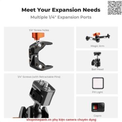 thumbnail Kẹp đa năng K&F concept K&F Concept Super Clamp with Dual Ballhead Magic Arm MS-25 KF31.096 - 4