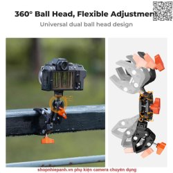 thumbnail Kẹp đa năng K&F concept K&F Concept Super Clamp with Dual Ballhead Magic Arm MS-25 KF31.096 - 1