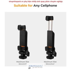 thumbnail Kẹp điện thoại K&F concept MS-12 có 2 cổng shoe xoay 360 độ KF31.084 - 2