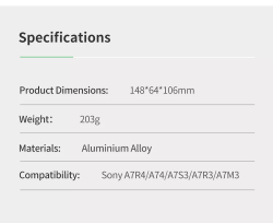 thumbnail Kingma Cage A7R4-RC for Sony A74 A7R4 A7S3 A7R3 A73 - 6