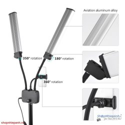 thumbnail Led double arm light HD-45X chuyên dùng phun xăm spa live stream - 1
