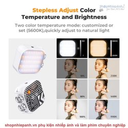 thumbnail Led K&F concept 2500K-9900K Bi color 15 hiệu ứng pin 2000mah KF34.035 - 1