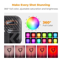 thumbnail Led K&F concept 2500K-9900K RGB 360 màu 21 hiệu ứng pin 2000mah KF34.036 - 1