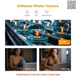 thumbnail Led K&F concept 2500K-9900K RGB 360 màu 21 hiệu ứng pin 2000mah KF34.036v2 - 2