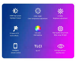 thumbnail Led light stick ZSYB YB100R 100W RGB 2700K-7500K - 14