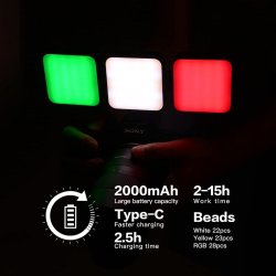 thumbnail Led mini W64RGB 2500K-9000K CRI95+ 20 hiệu ứng pin 20000mah - 2