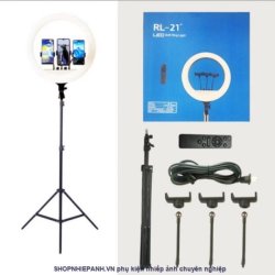 thumbnail Led Ring Light RL-21 54cm siêu sáng live stream 3 kẹp có remote - 0