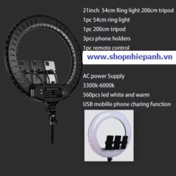 thumbnail Led Ring Light RL-21 54cm siêu sáng live stream 3 kẹp có remote - 3