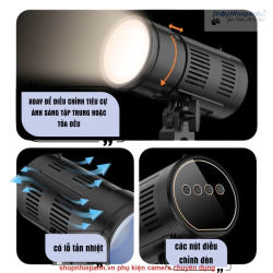 thumbnail Led spotlight zoom tạo nắng chiếu tóc FS990 2700K-6500K - 1