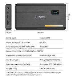 thumbnail Led Ulanzi VL200 Bi color light 2500k-9000k - 6