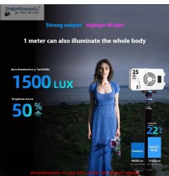 thumbnail Led Yuanman YM-25 pocket fill light RGB Bi color 3000-7000K siêu sáng 25W pin tích hợp - 10