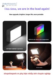 thumbnail Led Yuanman YM-25 pocket fill light RGB Bi color 3000-7000K siêu sáng 25W pin tích hợp - 3