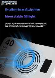 thumbnail Led Yuanman YM-40 pocket fill light Bi color 3000-7000K siêu sáng 40W pin tích hợp - 5