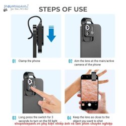 thumbnail Lens macro Microscope 200X Mini Led light CPL lens for smartphone tablet (GW21.0015) - 4