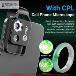 thumbnail Lens macro Microscope 200X Mini Led light CPL lens for smartphone tablet (GW21.0015) - 0