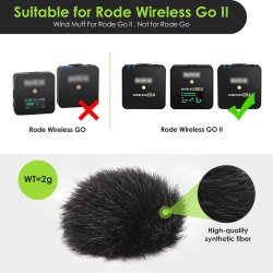 thumbnail Lông lọc gió windshield windmuff for Rode wireless GO II ( hàng chính hãng) - 2