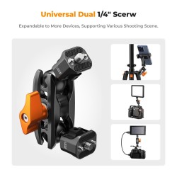 thumbnail Magic Arm 1/4 Screw Dual Ball Heads K&F concept MS-14 KF31.082 - 2