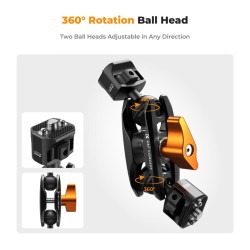 thumbnail Magic Arm 1/4 Screw Dual Ball Heads K&F concept MS-14 KF31.082 - 1