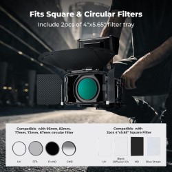thumbnail Matte Box K&F concept Pro gắn được 2 filter vuông 100mm 3 cánh (SKU.2322) - 5