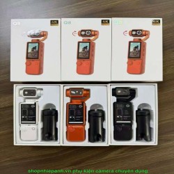 thumbnail Máy quay chống rung gimbal 360 4K Pocket OZCT Q8 cảm biến 1in / chống rung 3 trục / nhận diện gương mặt / cảm ứng 2in - 4