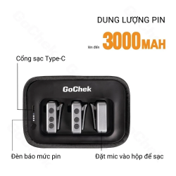 thumbnail Mic thu âm không dây GoChek Ultra Plus D cho máy ảnh và điện thoại - Bộ 2 mic có hộp sạc - 0