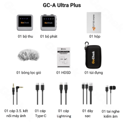 thumbnail Mic thu âm không dây GoChek Ultra Plus D cho máy ảnh và điện thoại - Bộ 2 mic có hộp sạc - 8
