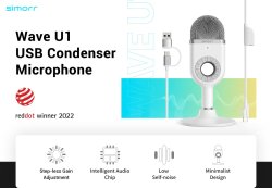 thumbnail Micro để bàn SIMORR Wave U1 USB Condenser Microphone (white) 3492 - 2