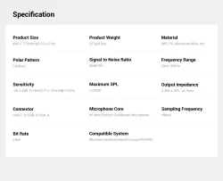 thumbnail Micro để bàn SIMORR Wave U1 USB Condenser Microphone (white) 3492 - 12