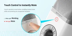 thumbnail Micro để bàn SIMORR Wave U1 USB Condenser Microphone (white) 3492 - 9