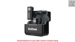 thumbnail Micro không dây Gochek Ultra S23 D02 lightning bản đôi có hộp sạc