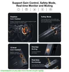 thumbnail Micro thu âm không dây Comica CVM-VM30 2.4G Super Cardioid Condenser Wireless Shotgun Microphone - 9